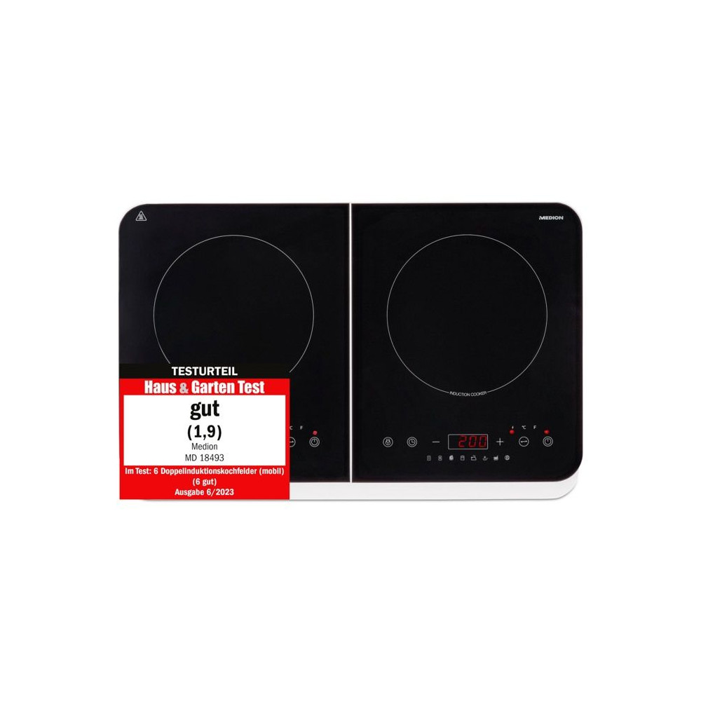 Plaque Induction Posable - MEDION MD18493 - 2 Foyers - 3500W - 60/240
