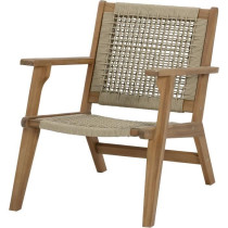 Fauteuil de jardin bas en bois d'Acacia FSC et en corde - MERIDA - Ver