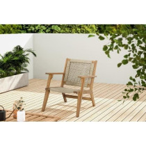 Fauteuil de jardin bas en bois d'Acacia FSC et en corde - MERIDA - Ver