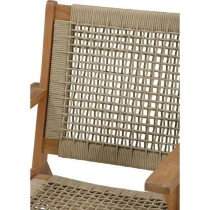 Fauteuil de jardin bas en bois d'Acacia FSC et en corde - MERIDA - Ver