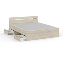 Demeyere Lit adulte MICHIGAN - 160 x 200 cm - Mulitiples rangements -