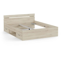 Demeyere Lit adulte MICHIGAN - 160 x 200 cm - Mulitiples rangements -