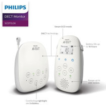 Ecoute-bébé - PHILIPS AVENT - Audio DECT - Blanc - Ecran LCD - Capte