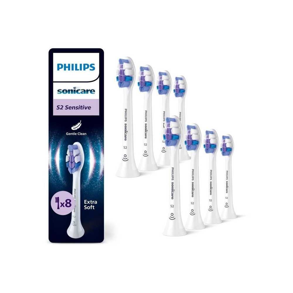 Lot de 8 tetes de brosse - PHILIPS - HX6058/87 - S2 white Lot de 8 tetes de brosse - PHILIPS - HX6058/87 - S2 white