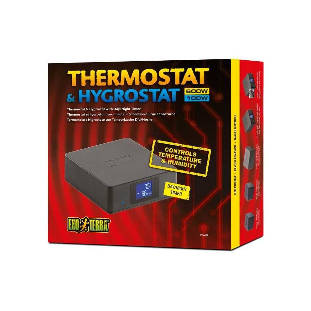 Thermostat et hygrostat pour terrarium - EXO TERRA - Avec minuteur - F