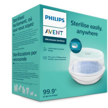 Stérilisateur micro-ondes - PHILIPS AVENT - Vapeur rapide - Bleu/Blan