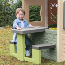 Smoby Life - Table de Pique Nique adaptable aux maisons Smoby - 2 banc