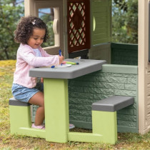 Smoby Life - Table de Pique Nique adaptable aux maisons Smoby - 2 banc