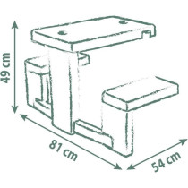Smoby Life - Table de Pique Nique adaptable aux maisons Smoby - 2 banc