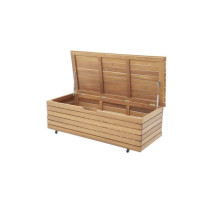 Coffre de rangement jardin en bois exotique d'eucalyptus FSC - 190 L -