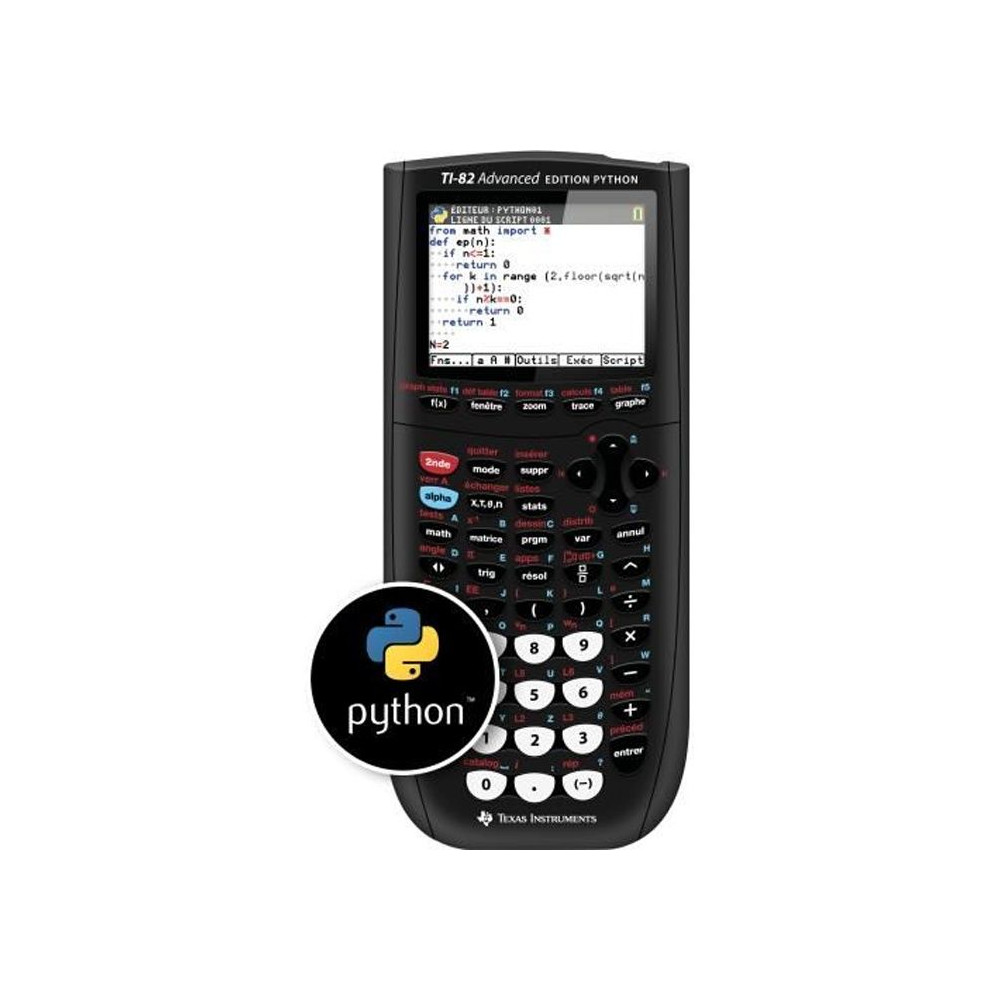 Calculatrice Texas Instruments TI-82 Ad Edition PYTHON - Noir Calculatrice Texas Instruments TI-82 Ad Edition PYTHON - Noir