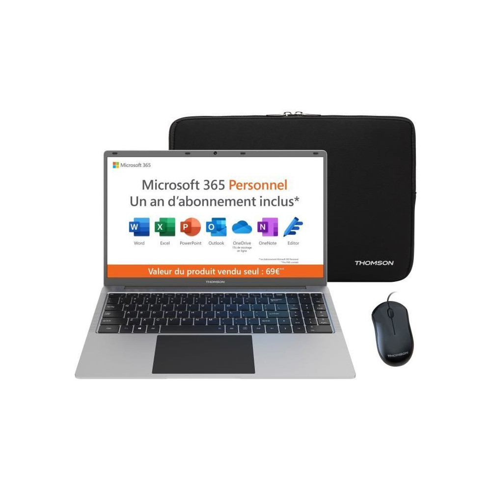 PC Portable Notebook - THOMSON NEO15 - 15,6 HD - N4020 - RAM 4Go - 128