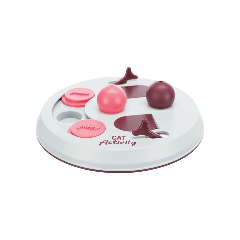 TRIXIE Activity Flip Board - Ø 23 cm - Gris clair et rose - Pour chat