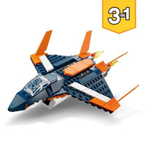 LEGO Creator 31126 L'Avion Supersonique, Jouet 3 en 1 Hélicoptere Bat