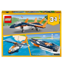 LEGO Creator 31126 L'Avion Supersonique, Jouet 3 en 1 Hélicoptere Bat