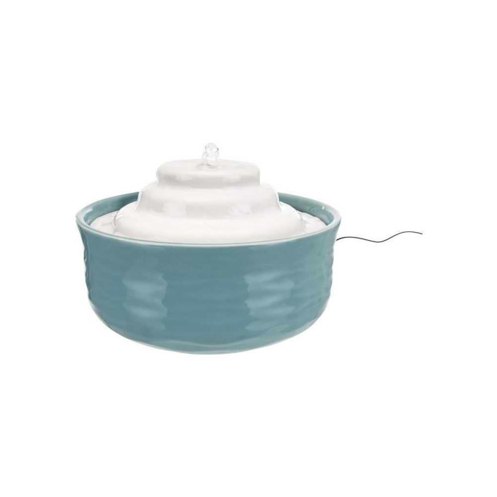 TRIXIE Fontaine a eau en céramique Vital Falls - 1,5 L / Ø 22 x 13 c