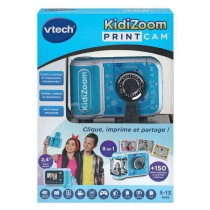 VTech KidiZoom Print Cam Bleu, Appareil photo enfant a impression inst