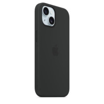APPLE - iPhone 15 - Coque en silicone avec MagSafe - Noir