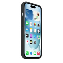 APPLE - iPhone 15 - Coque en silicone avec MagSafe - Noir