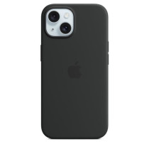 APPLE - iPhone 15 - Coque en silicone avec MagSafe - Noir