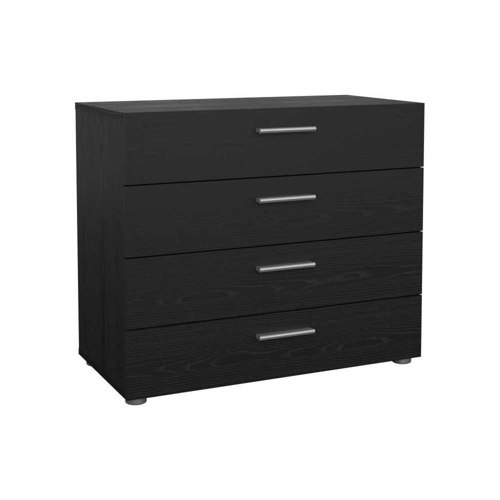 Commode - PEPE - 4 tiroirs - Noir frene - 80,2 x 40,25 x 68,1 cm Commode - PEPE - 4 tiroirs - Noir frene - 80,2 x 40,25 x 68,1 cm