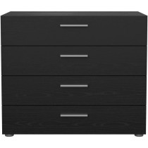 Commode - PEPE - 4 tiroirs - Noir frene - 80,2 x 40,25 x 68,1 cm