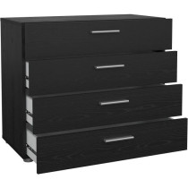Commode - PEPE - 4 tiroirs - Noir frene - 80,2 x 40,25 x 68,1 cm