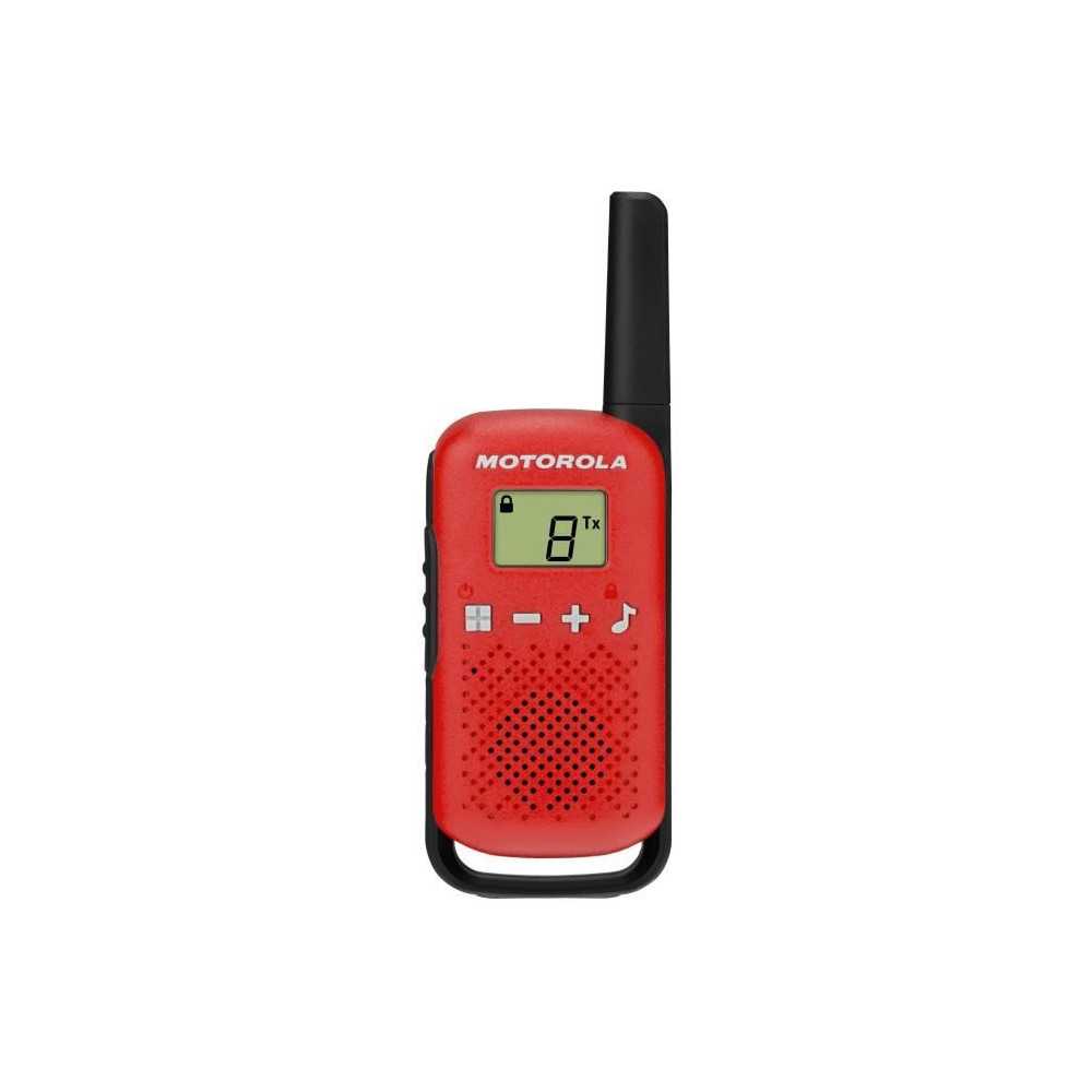 Talkies Walkies Motorola Rouge T42 - Portée 4 km - 16 canaux - Affich Talkies Walkies Motorola Rouge T42 - Portée 4 km - 16 canaux - Affich
