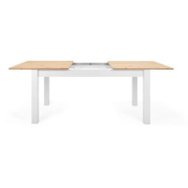 Table a manger extensible BERGEN - Décor chene artisan et blanc - Ral