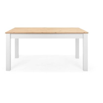 Table a manger extensible BERGEN - Décor chene artisan et blanc - Ral