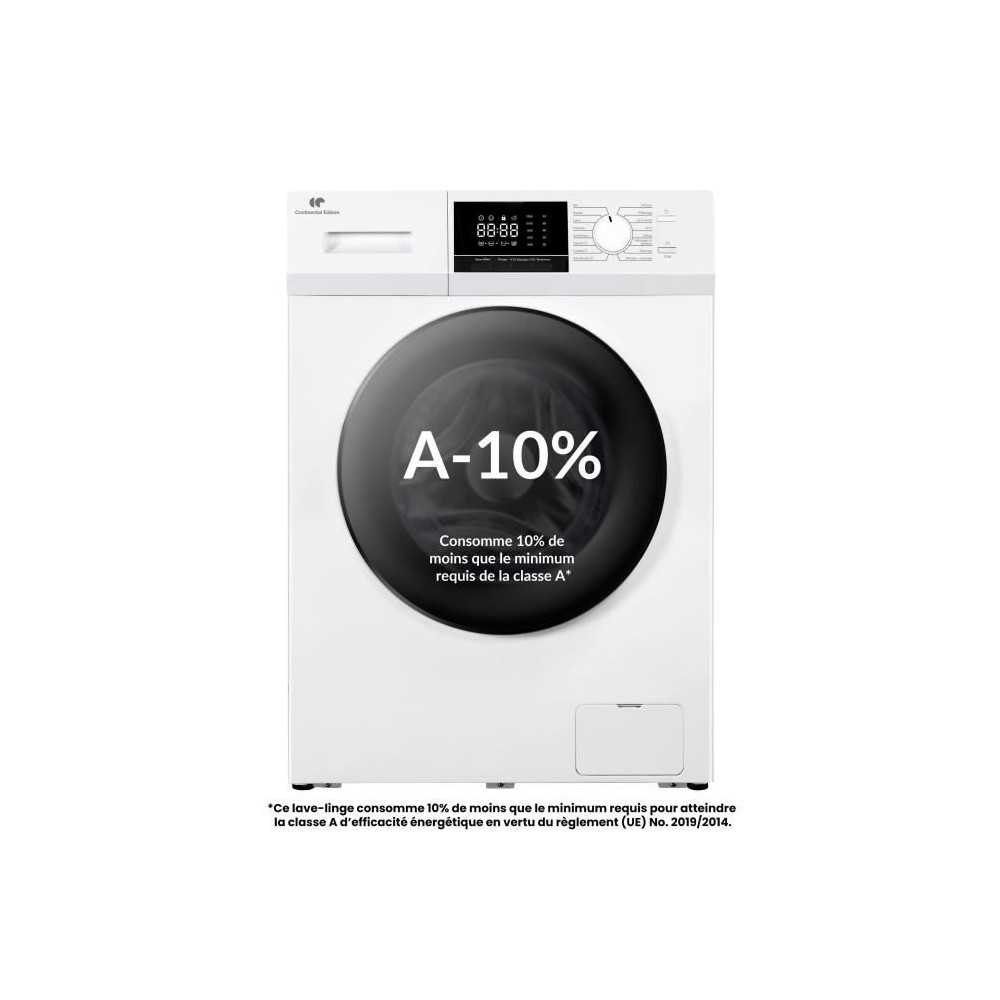Lave-linge hublot - CONTINENTAL EDISON - CELL8140IW1 - 8kg - Moteur in