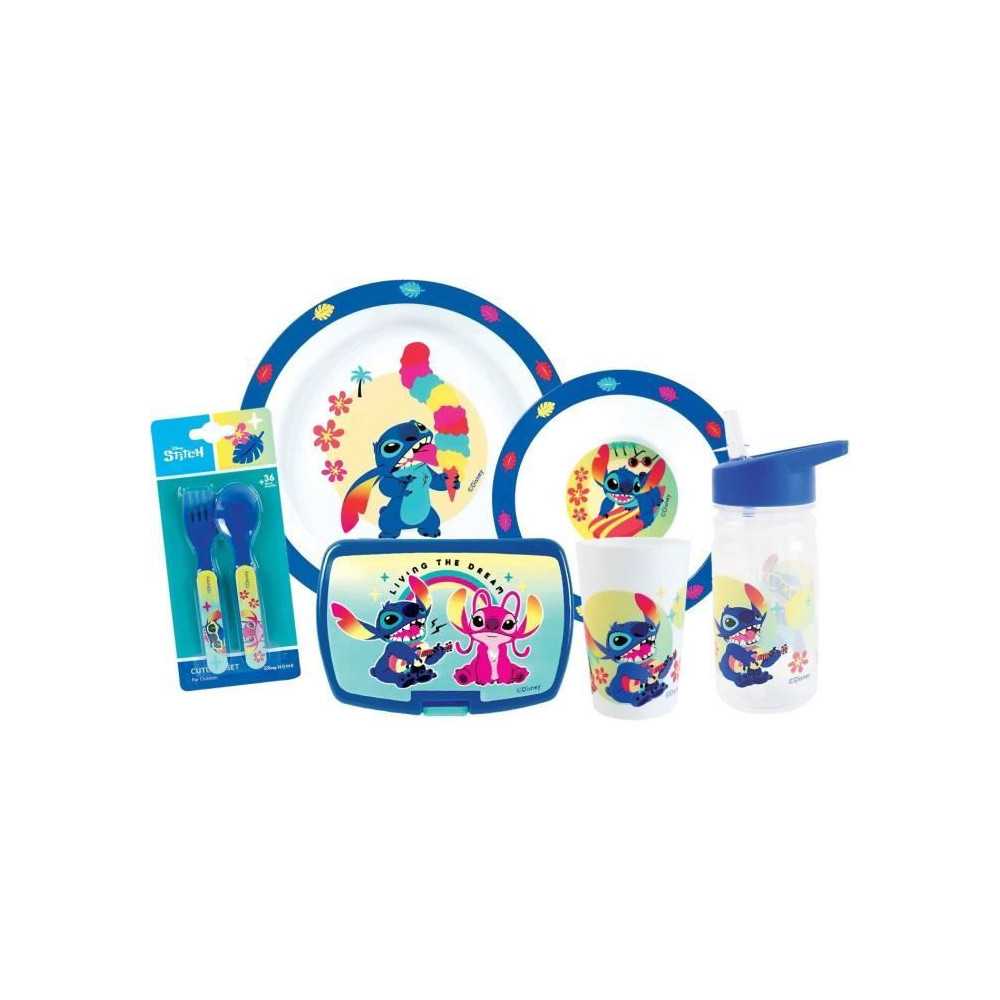 Lot vaissele - FUN HOUSE - STITCH ET ANGEL - Verre, assiette Ø22 cm e Lot vaissele - FUN HOUSE - STITCH ET ANGEL - Verre, assiette Ø22 cm e