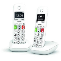 Téléphone Fixe sans Fil - GIGASET - E290 Duo Blanc - Grand écran -