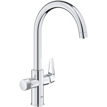 Robinet filtrant de cuisine - Chromé - Filtration de l'eau - Bec haut