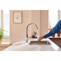 Robinet filtrant de cuisine - Chromé - Filtration de l'eau - Bec haut