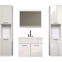 HAVEN - Salle de bain complete - Blanc - 150 x 160 x 35 cm - 2 colonne