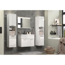 HAVEN - Salle de bain complete - Blanc - 150 x 160 x 35 cm - 2 colonne