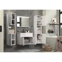 HAVEN - Salle de bain complete - Blanc - 150 x 160 x 35 cm - 2 colonne
