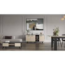 Ensemble salon - Banc TV, Table basse, Buffet bas - KENT - Chene de fi