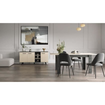 Ensemble séjour - Enfilade, Buffet haut, Table allonge - KENT - Chene