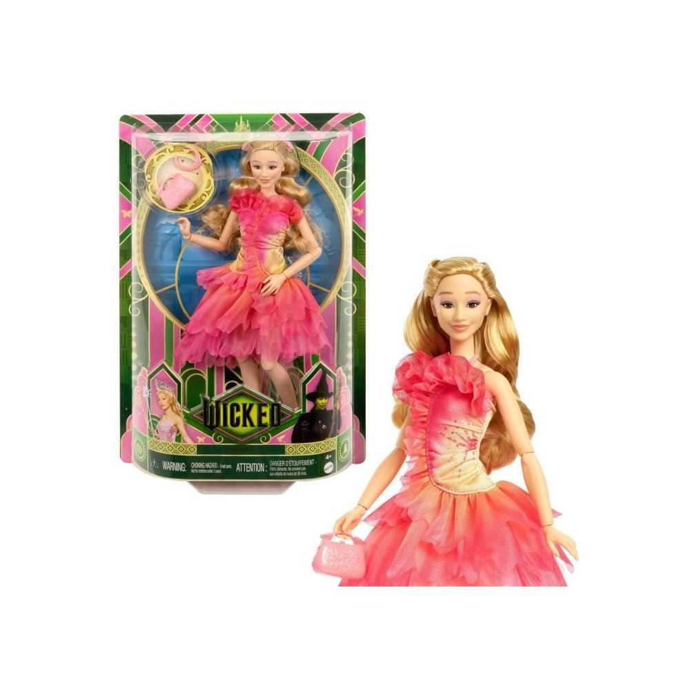Mattel-Wicked-Poupée Glinda avec accessoires et habillages amovibles