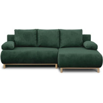 Canapé d'angle droite convertible - 3 places - MIKA - Tissu velours c