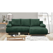 Canapé d'angle droite convertible - 3 places - MIKA - Tissu velours c