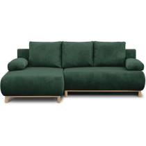 Canapé d'angle gauche convertible - 3 places - MIKA - Tissu velours c