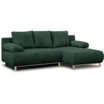 Canapé d'angle droite convertible - 3 places - MIKA - Tissu velours c