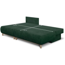 Canapé d'angle gauche convertible - 3 places - MIKA - Tissu velours c