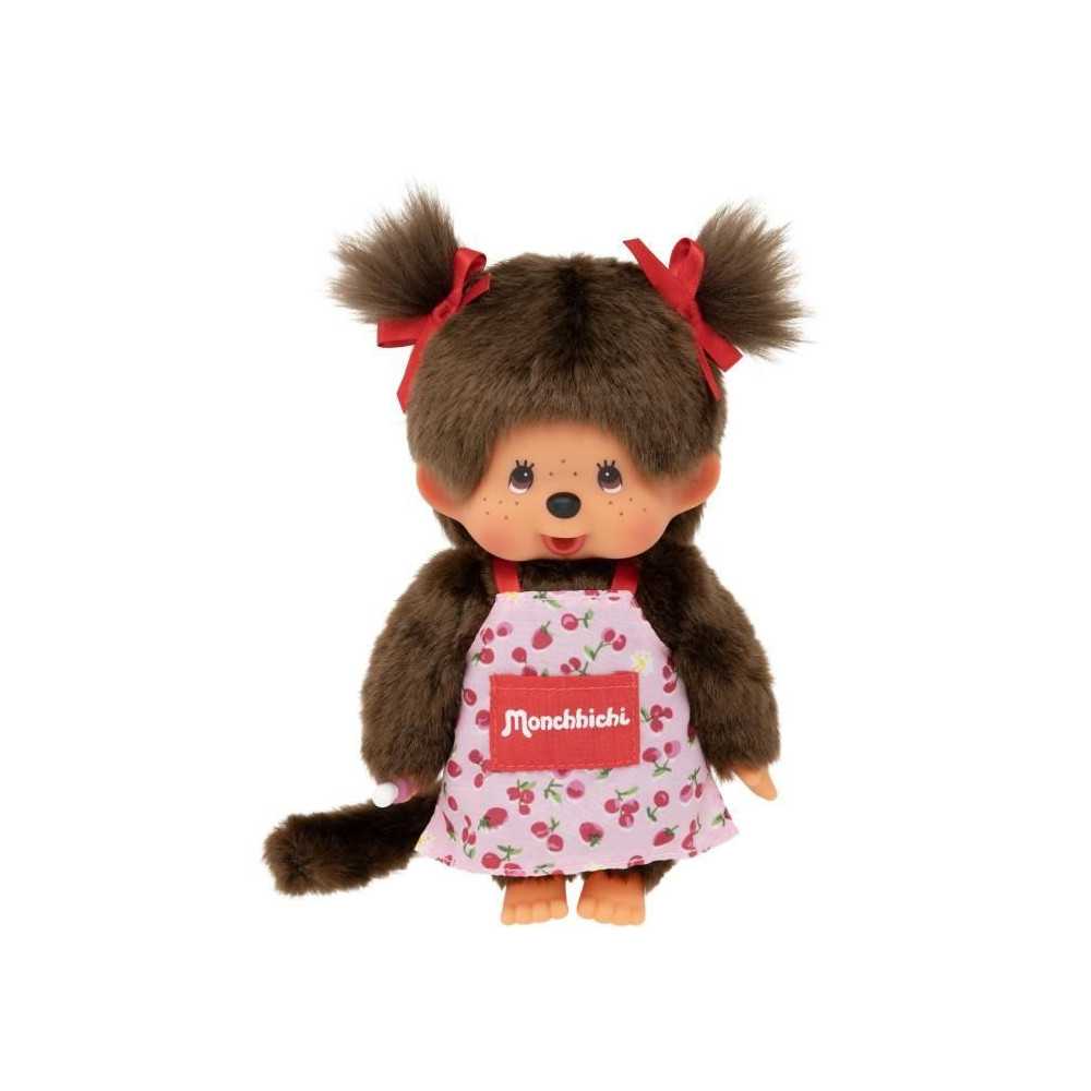 Peluche singe - BANDAI - Monchhichi Tablier a Fleurs - 20 cm Peluche singe - BANDAI - Monchhichi Tablier a Fleurs - 20 cm