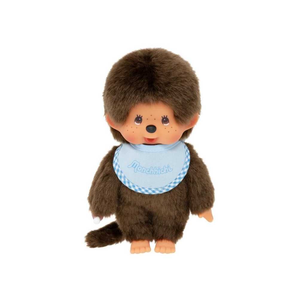 Peluche singe - BANDAI - Monchhichi Bavoir Bleu Ciel - 20 cm Peluche singe - BANDAI - Monchhichi Bavoir Bleu Ciel - 20 cm