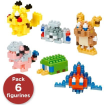 Coffret de 6 figurines en briques - BANDAI - NANOBLOCK - Pack Pokémon
