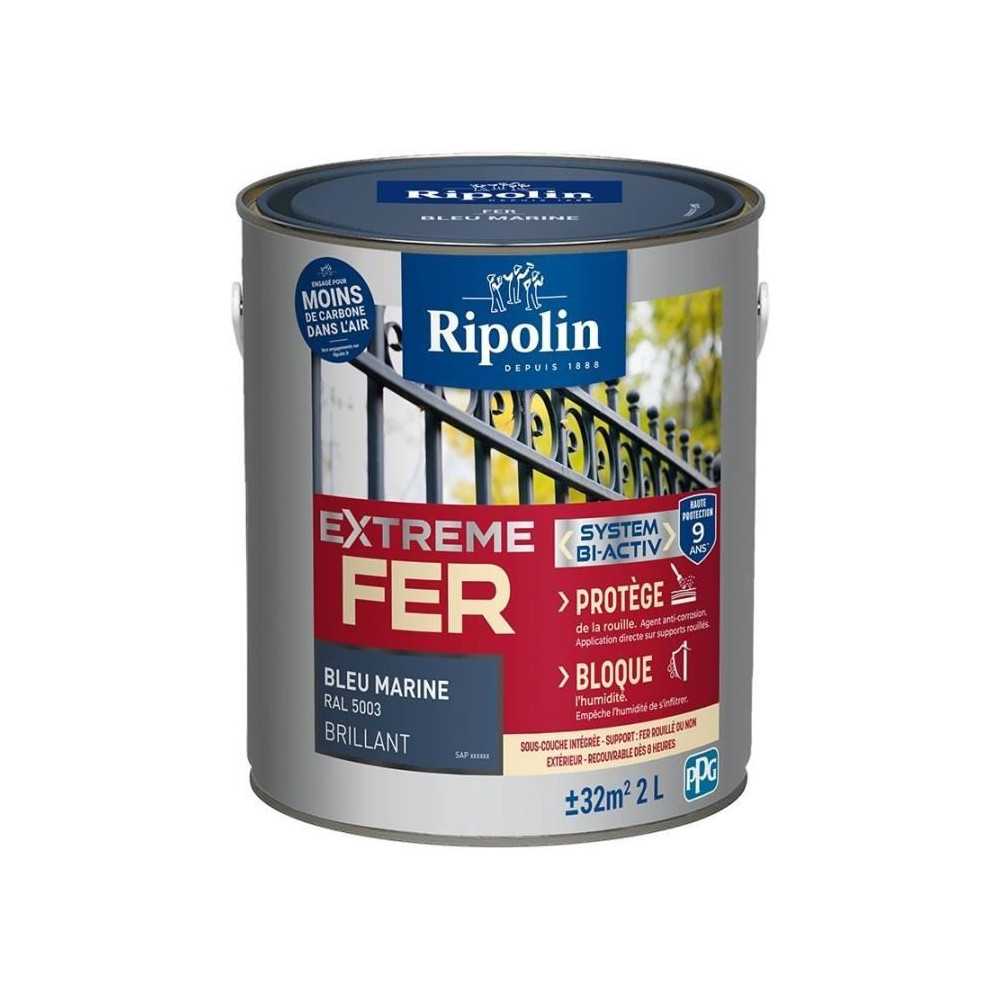 Extreme fer base bleu marine RAL 5003 brillant - RIPOLIN - 2 L